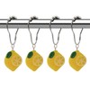 12 Pcs Yellow Lemon Shower Curtain Hooks, Rust Proof Stainless