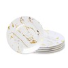 Loymokinar Modern 6-Piece Dinner Plate Set, 10-Inch White Marble Ceramic