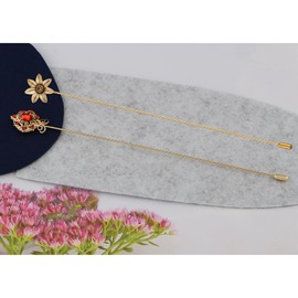 Alilang Vintage Style Hat Pins for Women Long Handle with Flexible Bendable Design Jewelry Accessories, 2pcs Vintage