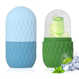 2 Piezas Rodillo Facial de Hielo | Molde de Silicona Reutilizable para Masaje Facial | Reduce Hinchazón, Poros y Líneas Finas | Kit de Belleza para Piel Radiante