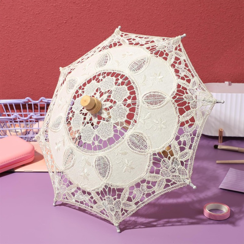 GALPADA Ombrello Con Pizzo Per Ombrello Da Sposa Ombrellone Ricamato