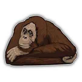 JJH Inc Magnet Watercolor Orangutan Flexible Vinyl Magnet Waterproof Car Magnetic Bumper Sticker 5"