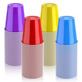 Lilymicky 200 Pack 12 oz Disposable Plastic Cups, Assorted Color Plastic Party Cups for Parties, Events, Game and BBQ