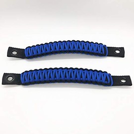 Bartact Rear Side Sound Bar Compatible with Jeep Wrangler Grab Handles Paracord JK - Black/Royal Blue Pair