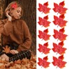 mdgfge 10 Pcs Thanksgiving Maple Leaf Hair Clip Maple-shaped Hairpin