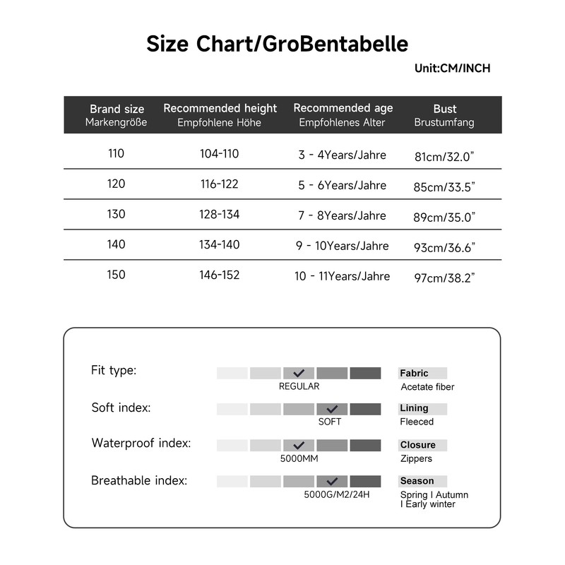 YoungSoul Kids Waterproof Rain Jacket with Detachable Hood - blue,