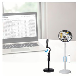1PC Desk Rearview Mirror-Monitor Mirror-Computer Mirror,Office Cubicle Mirror to See Behind You,Convex Cubicle Mirror for Personal Safety and View Monitors or Anywhere Random Color (White or Black)