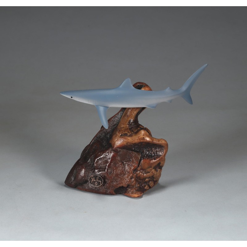 Blue Shark by John Perry 6in Long Sculpture Airbrushed on