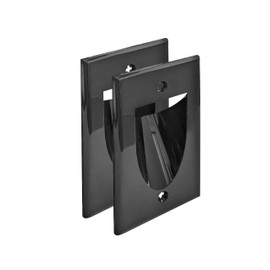 BestMounts - 2 Pack Inner Nose Behind Wall Cable Management TV Cord Hider for Wall Mounted TV - Single Gang Low Voltage Recessed Wall Plates Cable Pass Through for Wires, HDTV, HDMI (Black)