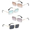 Gativs Vintage Rimless Sunglasses 4 Pairs Vintage Glasses Rimless Retro