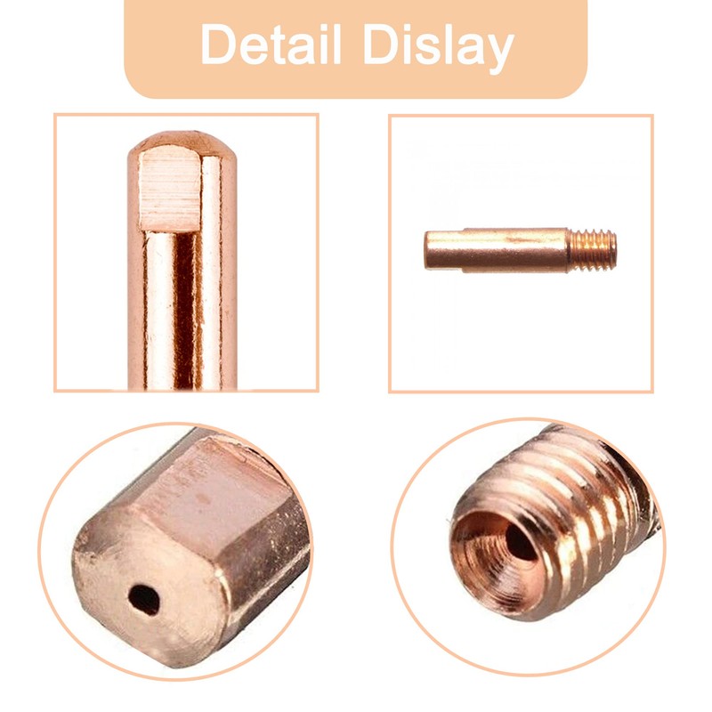 EATBALE 30 Pack Mig Welding Contact Tips 0.035"/0.9mm M6x25mm Copper
