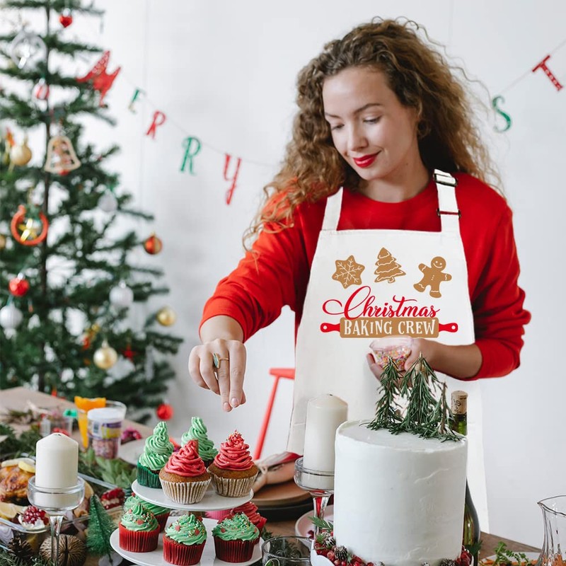 Funny Christmas Baking Apron for Women Men, Holiday Baking Gifts