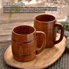 Wooden Beer Mug with Handle 300ml Prevent Scald Carved Drinkware