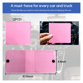 Dickno 2 PCS Car Registration and Insurance Holder, 10.6''×4.8'' Essential Auto Card Glove Box Organizer with Closure, Vehicle Interior Accessories Perfect for Documents, Cards