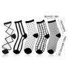 Lusofie 5 Pairs Sheer Socks Black See Through Socks Checkered