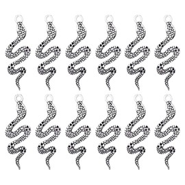 JKJF Alloy Snake Charms Metallzauber Anhänger DIY Handwerk Charms für Halskette Armband Ohrring Anhänger Charms - 20 Stk Silber