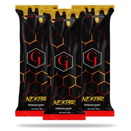 Grande Johnson - Nektyr - Organic Premium Natural Pure Honey with Jelly Bee Pollen - Pack of 3