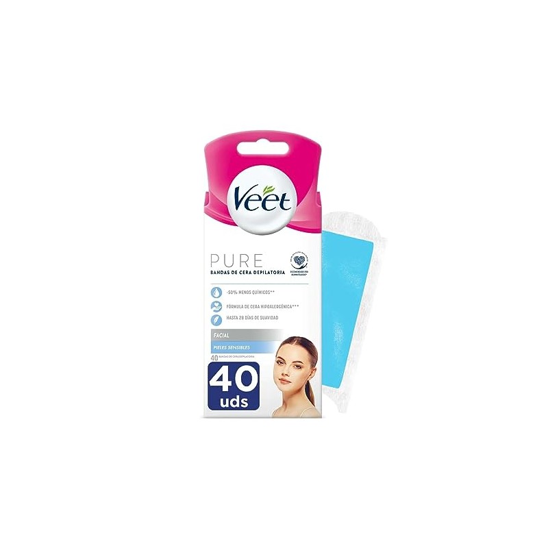 Veet Easy Gelwax Facial Bands Depilatory Wax X40