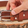 sourcing map 4 Pcs Leather Belt Loop Keeper, 4.3 Inch