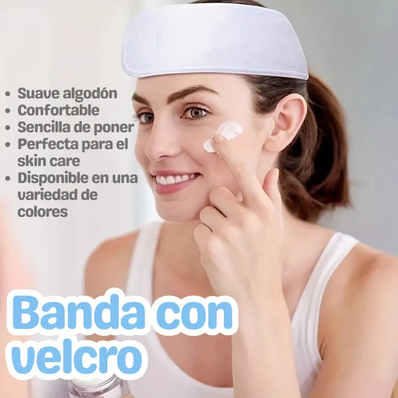 Veraly 15 Diademas Con Velkro Suave Lavable Para Spa Maquillaje