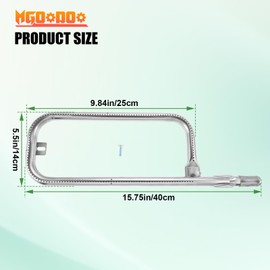 Mgoodoo 60040 Grill Burner Tube Compatible with Weber Q1200 Q1000, Q100, Q120, Baby Q, 386001,516002,50060001, 51060001 Gas Grill,304 Stainless Steel Burner Replacement for Weber Grill Parts 69957