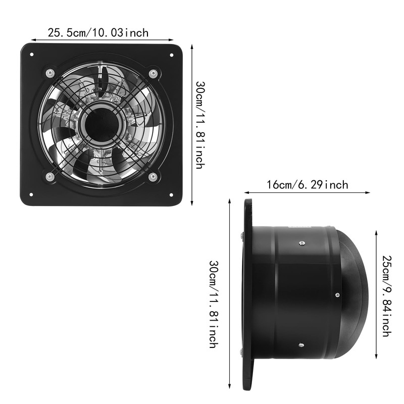 TFCFL 10 Inch Exhaust Fan,Portable Ventilation Fan,Powerful Kitchen Exhaust Fan