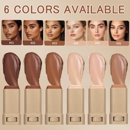 Tnoctuh Tinted Moisturizer Stick Serum for Boost Skin Tint, Solid Tinted Moisturizing Foundation Stick, Multiuse Solid Beauty Balm for Contour Concealer and Foundation, Natural Makeup