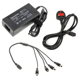 CCTV Charger UK Plug 12V 5A 60W AC DC Power Supply 4 Way Jack Splitter DVR NVR