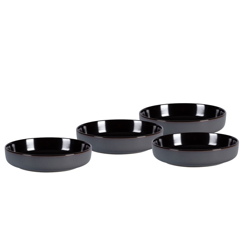 Home VSS, Euro-Nordic Stoneware 20pc Dinnerware Set, Reactive Glaze (Blue,