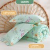 JSD Green Floral Comforter Set Queen Size, 3 Piece All