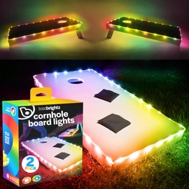 Brightz TossBrightz LED Cornhole Lights - Color Select & Changing Modes for Board and Hole - Light Up Kit for Glow in The Dark Corn Hole