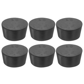 sourcing map Rubber Tapered Plug 41mm to 50mm Solid Test Tubes Bungs Stopper Black for Lab 6 Pieces