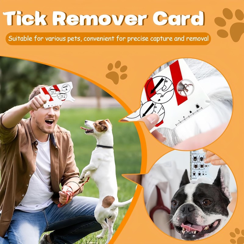 2PCS Ti-ck Card for Humans,Ti-ck Remover Tools,Tic-k Cards with Magnifying