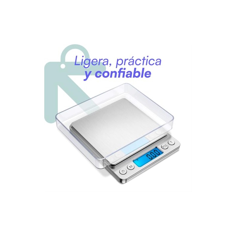 Báscula Digital de Precisión Lincky 0.1g a 500g, Balanza Electrónica