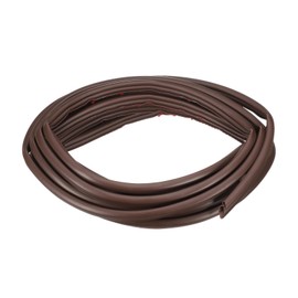 HARFINGTON Rubber Weather Stripping Door Seal Strips, 20 Feet D-Shaped Draught Excluder for Door Window Frame, Self Adhesive Waterproof Weather Sealing Strip for 0.35" to 0.45" Gap, Brown