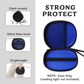 CAIOVSE Case for Book Reading Light Compatible with Glocusent/for Nivava/for Vekkia/for LITOM/for LEDGLE/for TAKKUI Neck Reading Light Portable Storage Box for Book Lights (Case Only) Blue