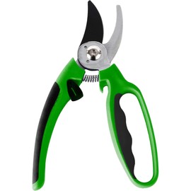 Buystarget Garden Shears Bypass Heavy Duty Carbon Steel Hand Pruning Shears Precision Secateurs Pruners Scissors Gardening Cutting Tool Clippers Trimmer Non-Slip Grip (Green-Teflon Coated)