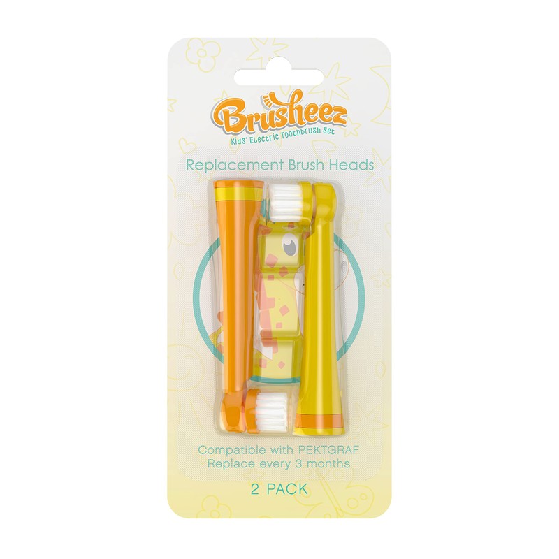 Brusheez Electronic Toothbrush Replacement Brush Heads 2 Pack (Jovie The