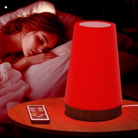SNVHLQ Portable Red Light Night Lamp for Sleep- 670nm Pure Red & 3 White Light Modes (Warm/Neutral/Cool), Timer & Dimmer, Remote/Touch Control, Hangable for Bedroom, Travel