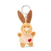 NICI Keyring Rabbit with Heart 5 cm Brown Loyal Companion