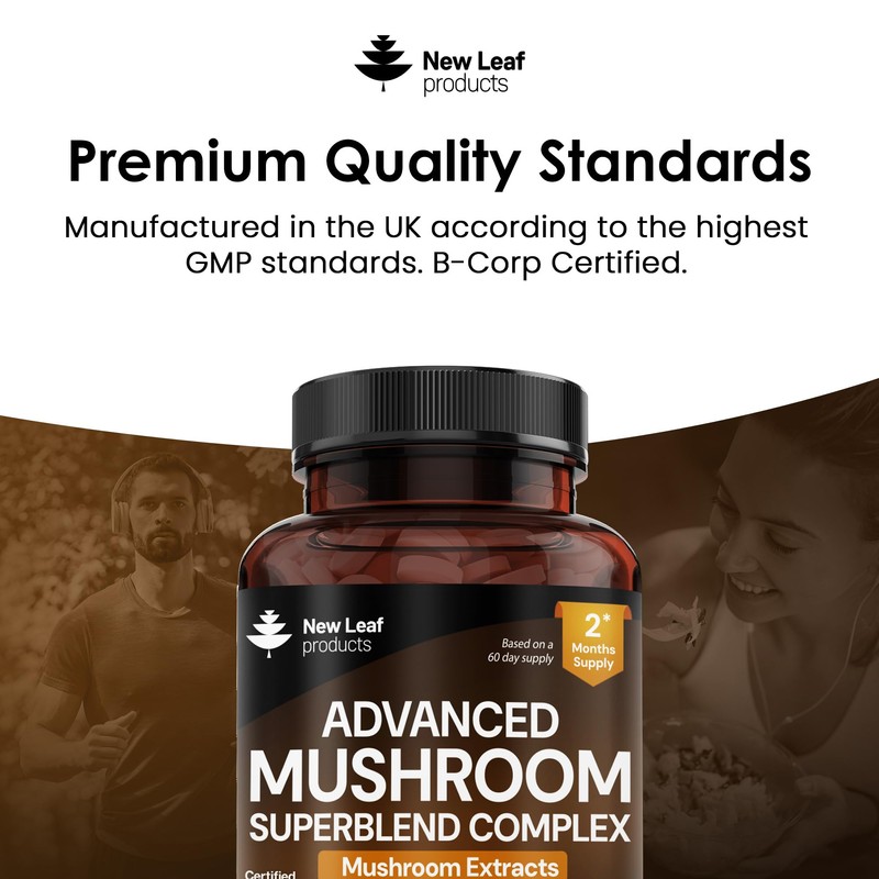 Mushroom Complex - Lions Mane + Cordyceps Chaga Reishi Shiitak,Maitake