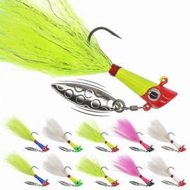 Shad Darts Fishing Lures Dart Head Jig Underspin Bucktail Hair Jigs Head for American Shad Bass Walleye Crappie Panfish 1/16oz 1/8oz 1/32oz 1/4oz 25 Pack