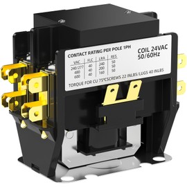 HVAC Motor Contactor,1 Pole Air Conditioner Contactor 40 Amp 24V Coil,Condenser Contactor Compressor Contactor
