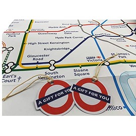London Underground Tube Map Wrapping Paper and Tags Souvenir Giftwrap