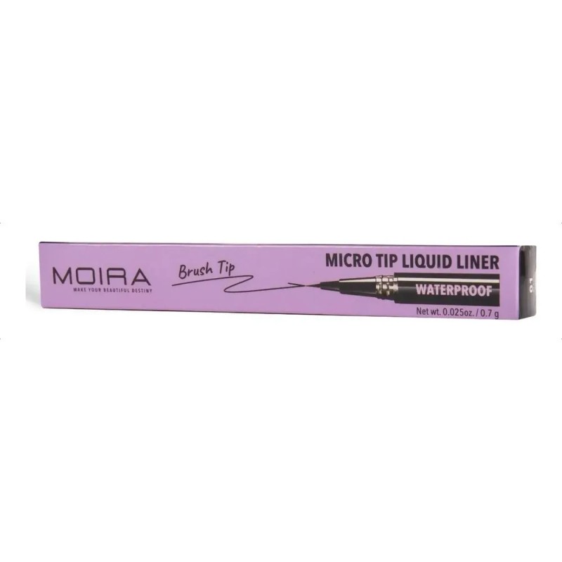 Delineador Líquido Negro Moira Micro Tip Waterproof Larga Duración