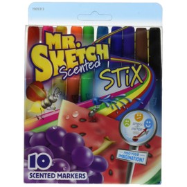 Sanford Mr. Sketch 1905313 Scented Stix Watercolor Markers, Fine Point, 10/Set