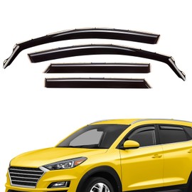 Extra Durable Window Deflectors in-Channel Window Visors Rain Guards Compatible with Tucson 2016-2021, Sun Visors, Wind VentVisors, Vent Shades, Exterior Car Accessories - 4 pcs. AG0280