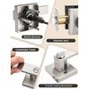 Tinewa 5 Pack Privacy Square Brushed Nickel Door Handles Interior,