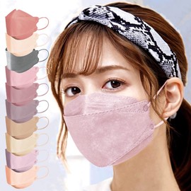 CICIBELLA 3D Mask, Pack of 20, Blood Color, Non-woven Mask, Normal Size, Small Face Mask, Disposable Mask, Blood Color Mask, Pale Cream