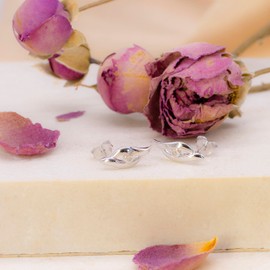 Tuscany Silver Rhodium Plated 0.005 ct Diamond Set Crossover Stud Earrings